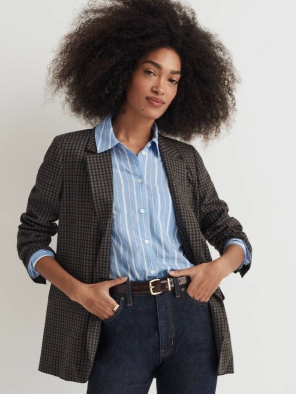 MADEWELL - The Larsen Blazer in Plaid ~ NWOT